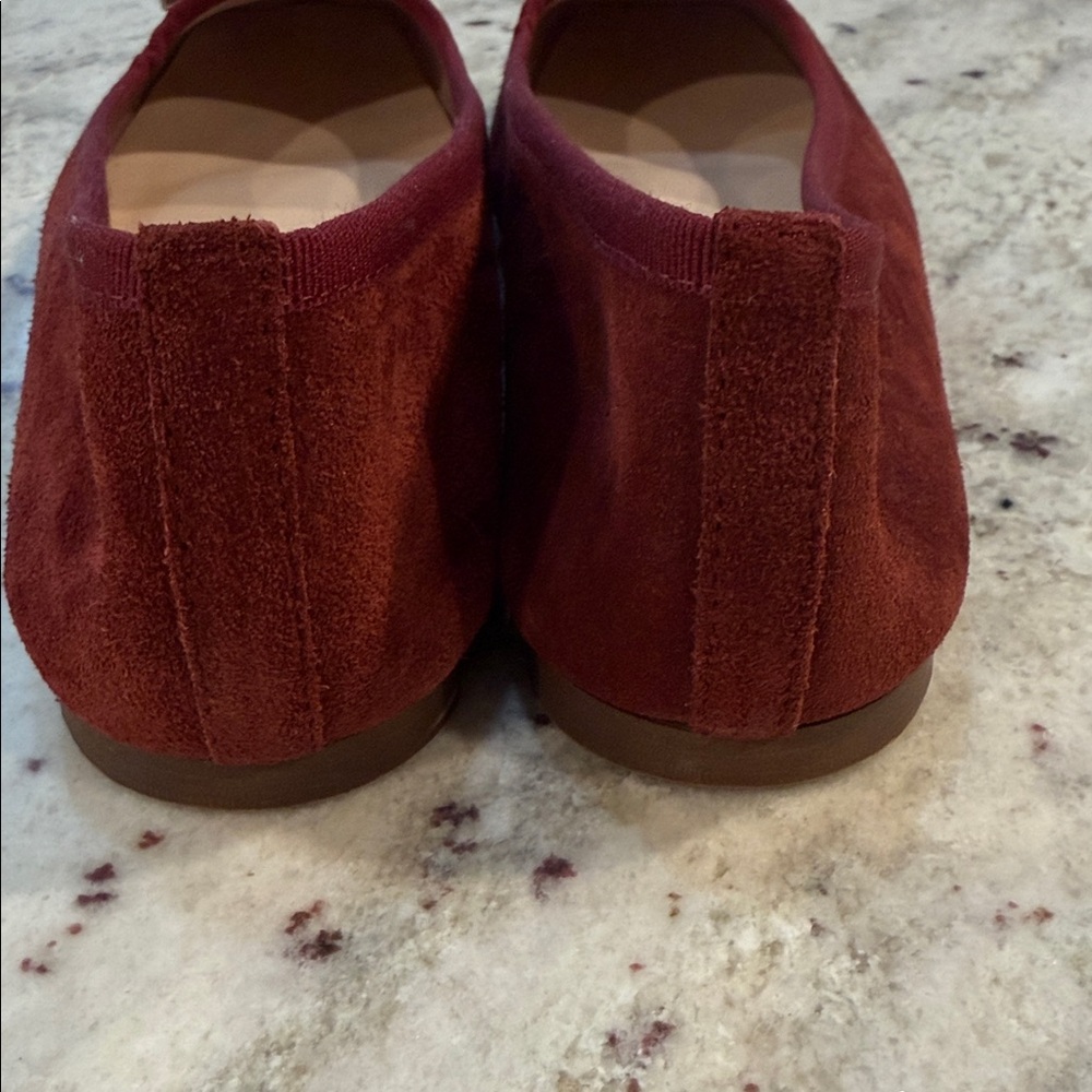 Avellini Burgundy Flats with Gold Buckle - Picture 6 of 10